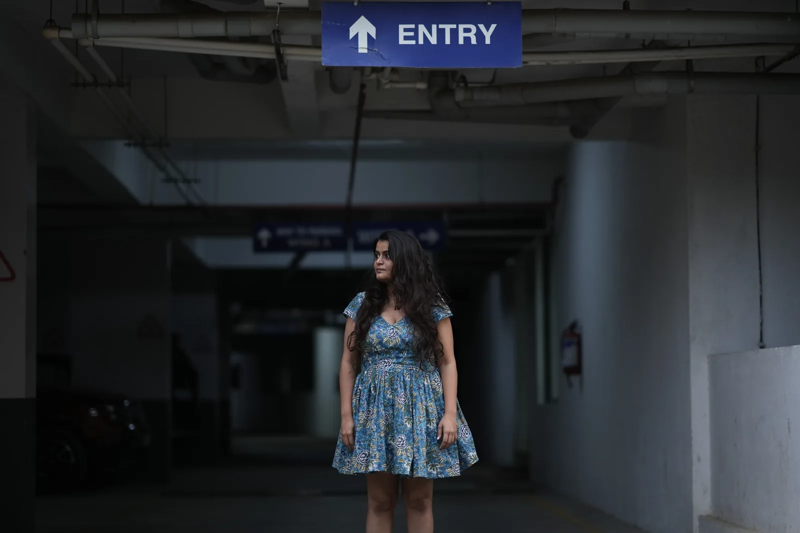 Parking garage editorial portrait